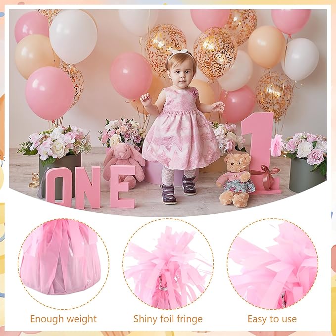 8 Pcs Pink Metallic Balloon Weights Holder Anchors Balloon Holder Weights - Image 3
