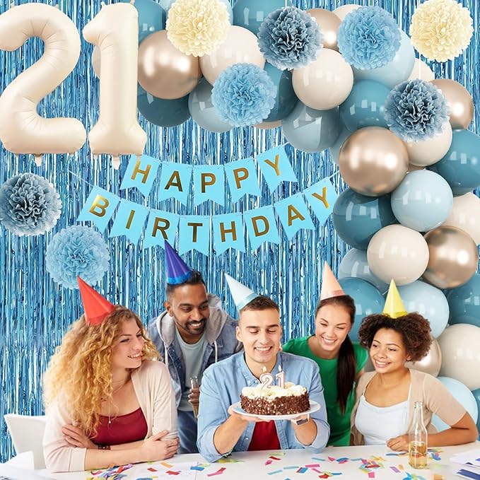 Dusty Blue 21st Birthday Decorations - Image 6