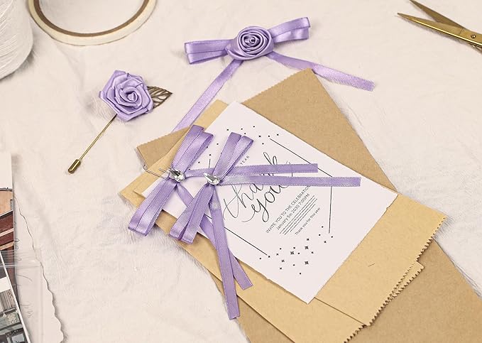 Lavender Satin Ribbon 1/4 inch X Continuous 100 Yards, Single Face Polyester - Image 5