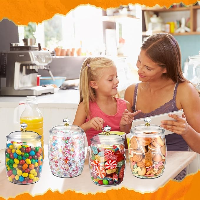 Nuogo 4 Pcs Plastic Candy and Cookie Jars - Image 7