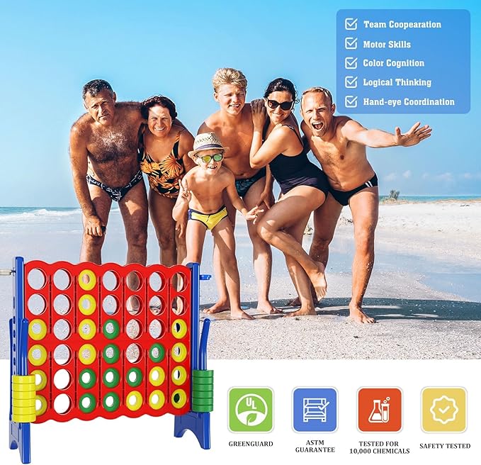 Jumbo 4 in a Row Game Set, 4FT Giant Game Set - Image 4