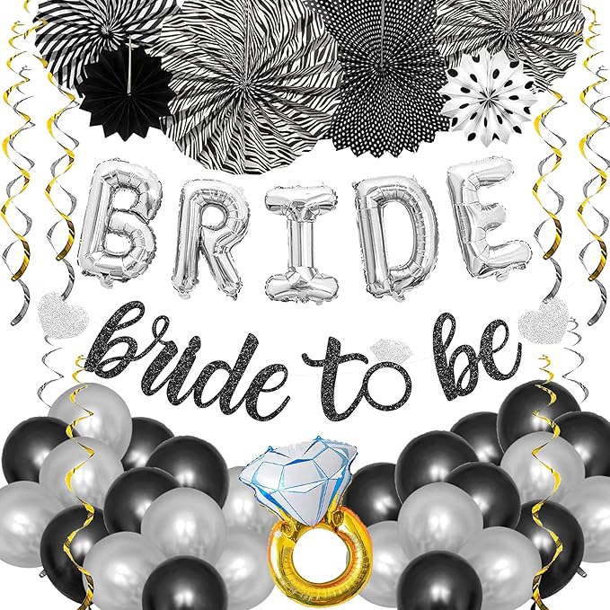 Black Silver Party Decorations by Marwey