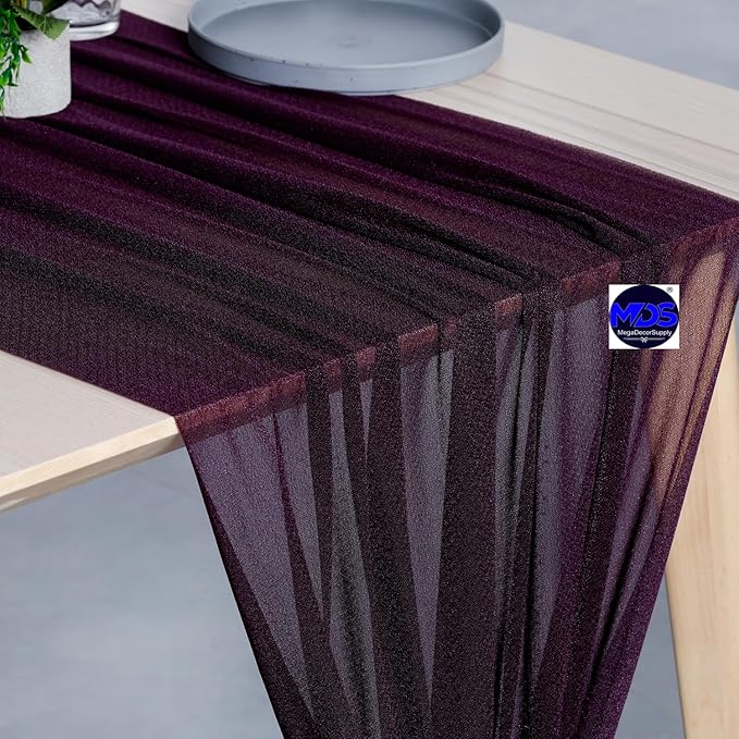 MDS 25 Pack 10ft Chiffon Table Runner 29 x 120 Inches Sheer Wedding Runner - Image 4