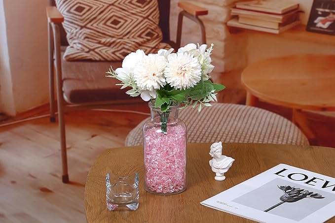 LAIDANLA 500PCS Pink Acrylic Gems Fake Ice Cubes Pink Vase Fillers Plastic - Image 3