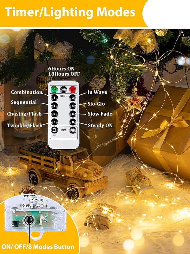 4 Pack 60LED Battery Operated Fairy Lights - Image 3