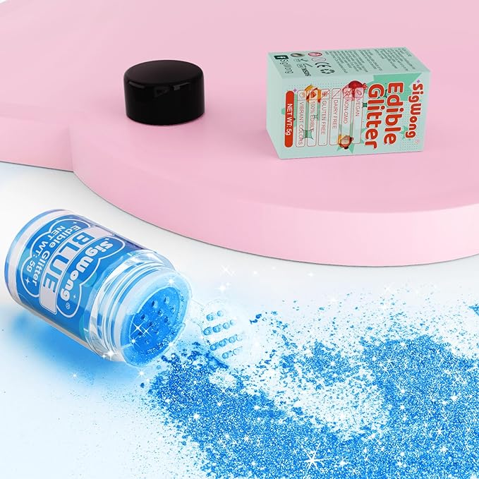 Blue Edible Glitter - 5g Food Grade Cake Decorating Shimmering Glitter - Image 2