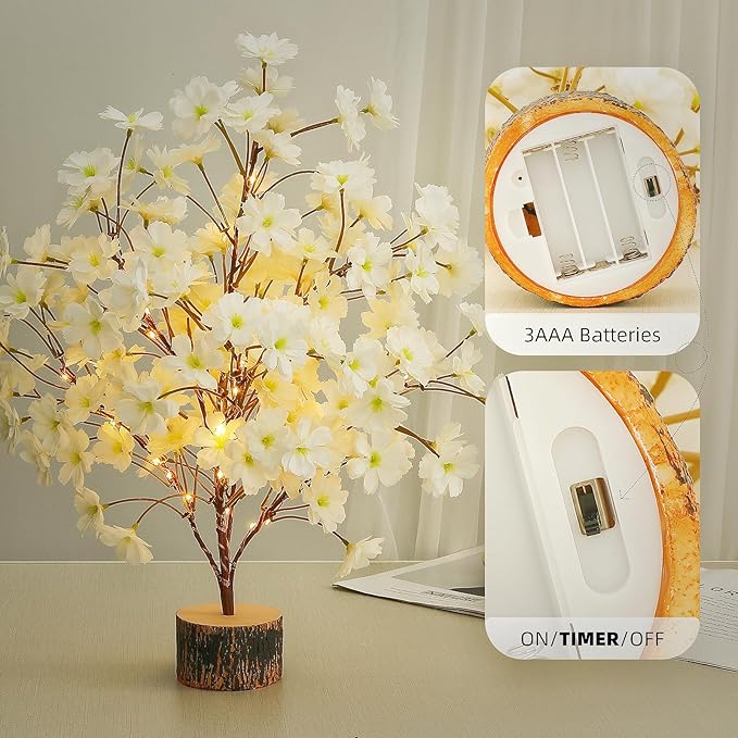 19Inch Cherry Blossom Tree Light, Lighted Artificial Tree - Image 3