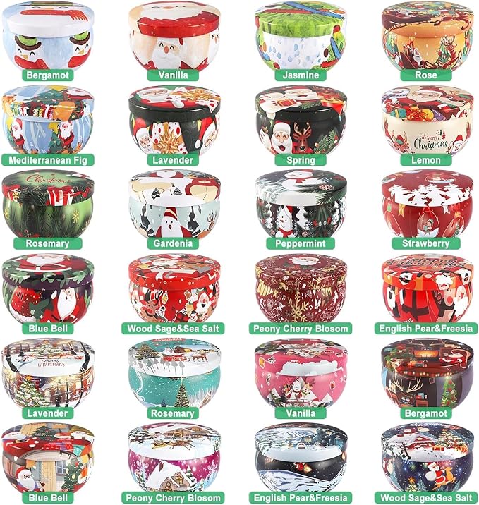 24 Pack Christmas Scented Candles Set - Image 2