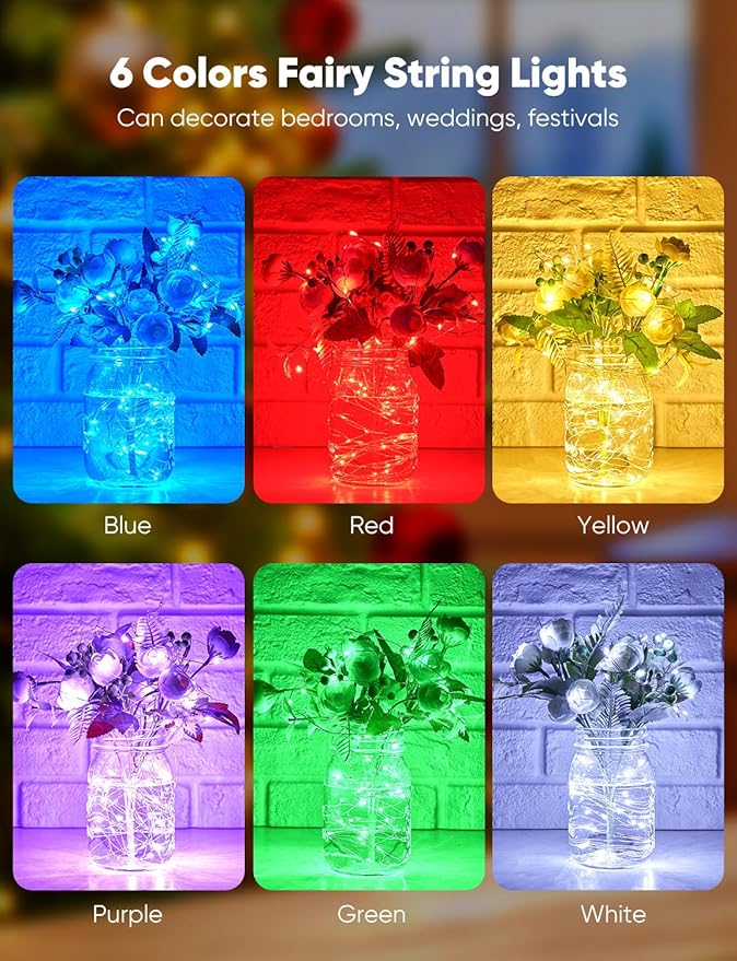 Minetom 12 Pack Fairy Lights Battery Operated String Lights, 8 Modes & Timer - Image 2
