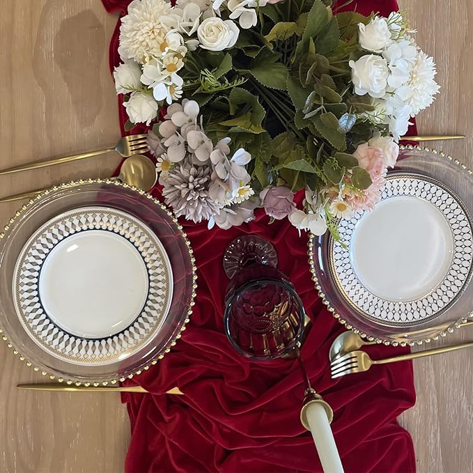 Velvet Table Runner, 10ft Luxurious Wedding Reception Decorations Soft Velvet - Image 5