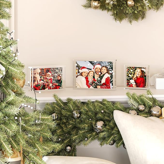 Egofine 8x8 Acrylic Frame, 20mm Thicker Frameless Clear Picture Frame, Double - Image 9