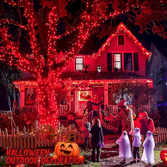 JMEXSUSS 600 LED Red Halloween Lights Outdoor Indoor, 168Ft Red Christmas - Image 3
