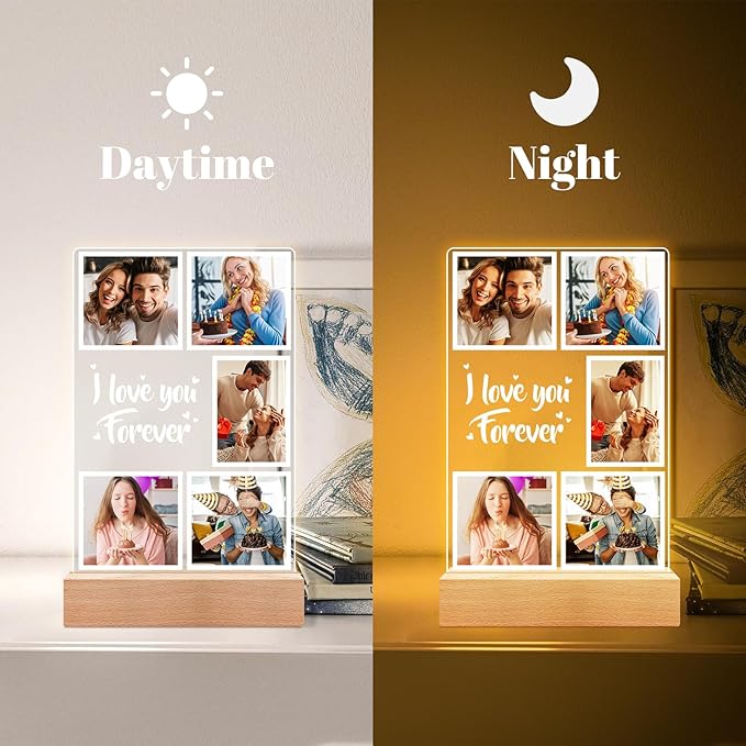Custom Picture Frames with Photos, Customized Photo Frame with Night Light - Image 4