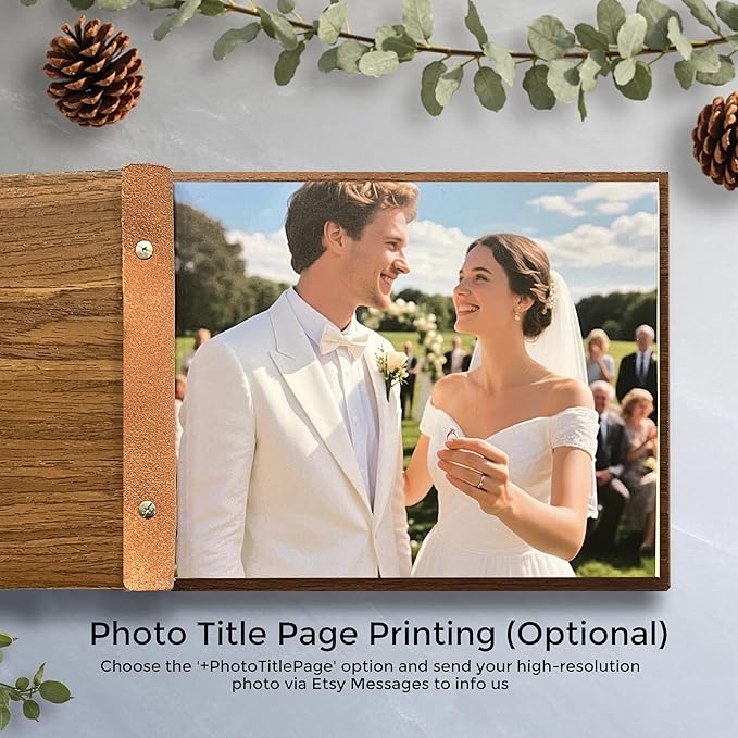 Wedding Guest Book, Custom Wooden Sign-in Book - Image 2