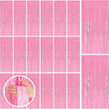 20 Pack Party Backdrop Decorations Pink Tinsel Curtain Party Backdrop Foil by BOMSI