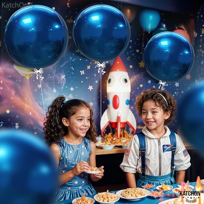 KatchOn, Mylar Metallic Blue Balloons - Image 7
