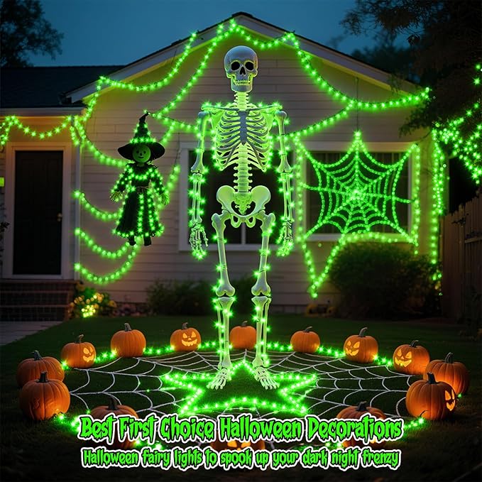 TingMiao Halloween Green Fairy Lights Battery Operate, 7.2ft 20 LEDs String - Image 6