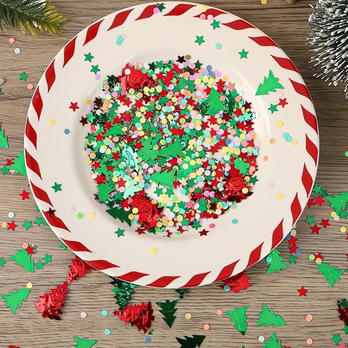 MARFOREVER Christmas Glitter Confetti, Tree Metallic Foil Confetti Party - Image 5