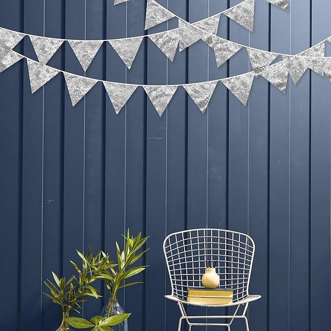 Pinkblume Double Sided Sequin Fabric Triangle Pennant Banner Flag Bunting - Image 4