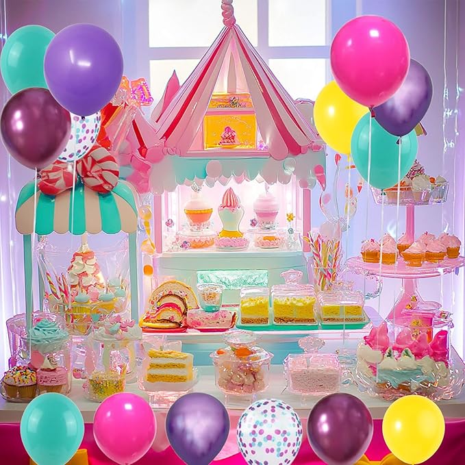 Pink Blue Purple Confetti Balloon - Image 2