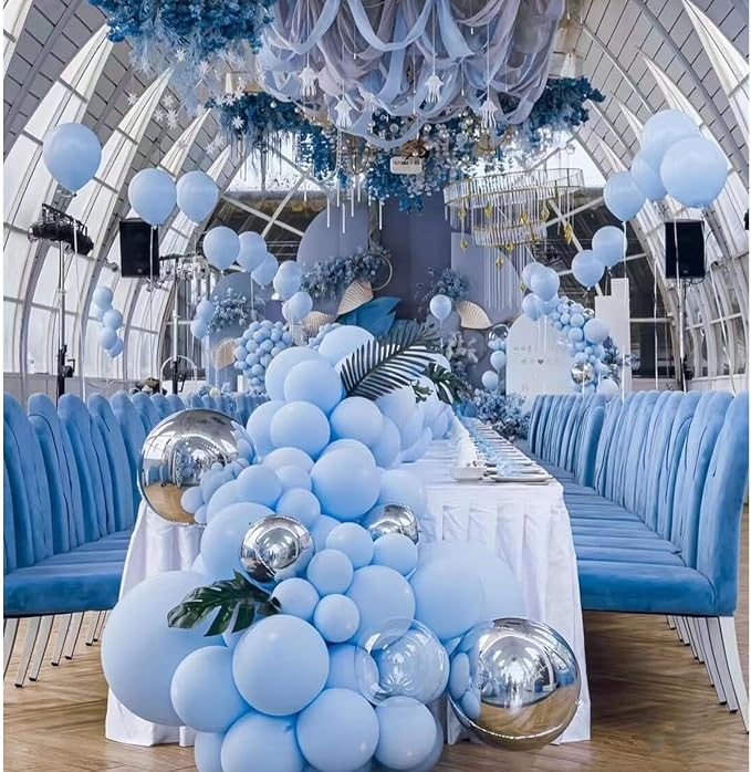 412pcs Pastel Blue Balloon Garland Arch Kit 18 12 10 5 Inch Different Sizes - Image 4