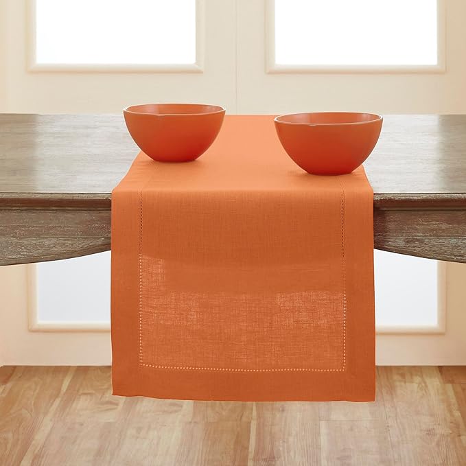 Solino Home Linen Pumpkin Table Runner 144 Inches Long by SolinoHome
