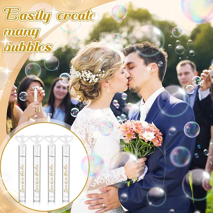 150 Pcs Bubble Wands Bulk for Wedding Party Mini Heart Wand - Image 2