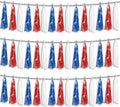 3P Red Blue White Foil Fringe Metallic Tassel Streamers Banner Tassel Garland by HYSILLA