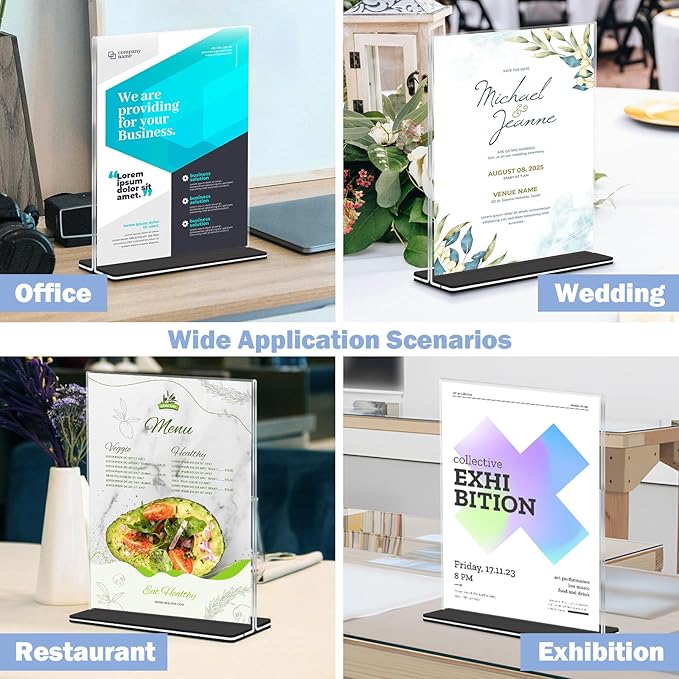 Acrylic Sign Holder 8.5 x 11, 24 Pack Clear Double-Sided Acrylic Display Stand - Image 6