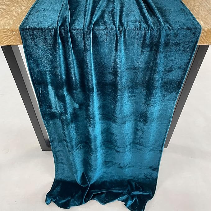 Luxurious Velvet Table Runner, 10ft Wedding Reception Decorations, 20x120inch - Image 4