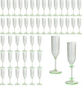 XUWAIDSGN 48 Pack Green Detachable 2 piece Champagne Flutes 5.5 Oz Unbreakable by XUWAIDSGN