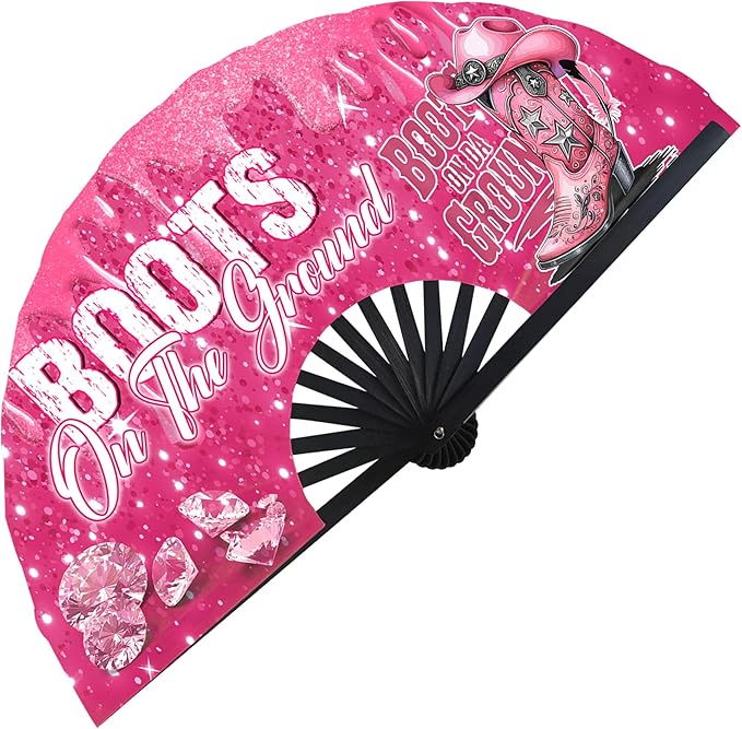 Boots On The Ground Hand Fan, Where Them Fans At Folding Fans, Clapping by Unknown