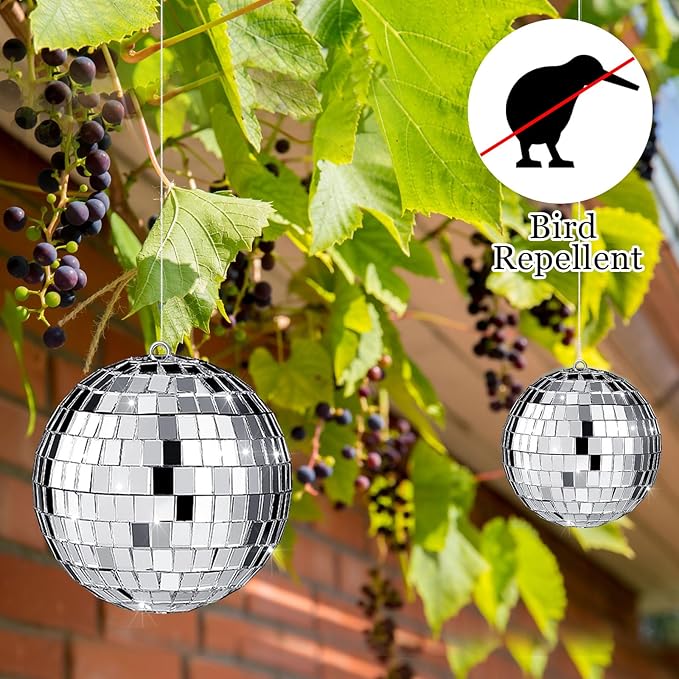 Funtery 100 Pcs Mirror Disco Balls Bulk Assorted Silver Hanging Disco Ball Decor - Image 7