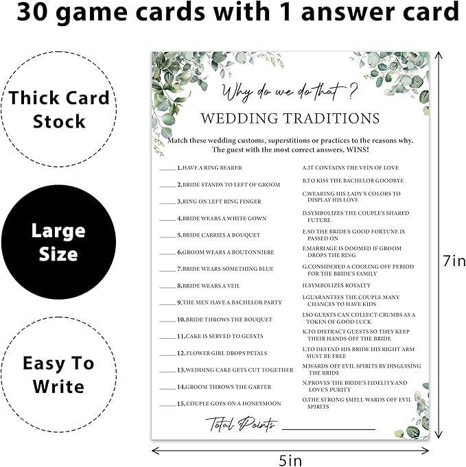 Eucalyptus Bridal Shower Game Cards - Image 2