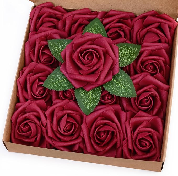 BLEUM CADE 16Pcs Artificial Flowers Fake Roses by BLEUMCADE