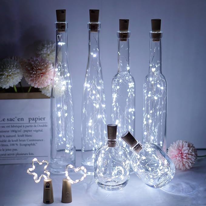 Wine Bottle Lights 20 LEDs Cork Lights Waterproof Battery Operated Fairy Mini - Image 4