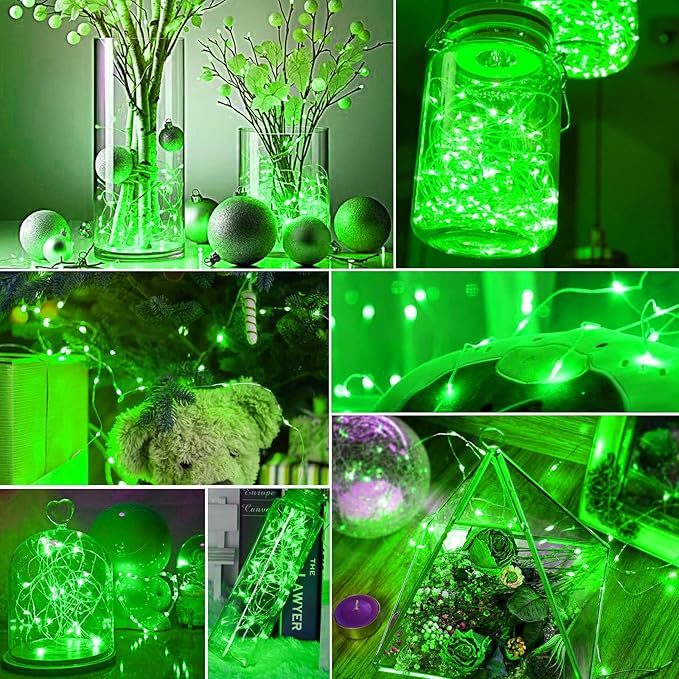pozzolanas 24 Pack Green Battery Operated String Lights - 7ft Waterproof Fairy - Image 6