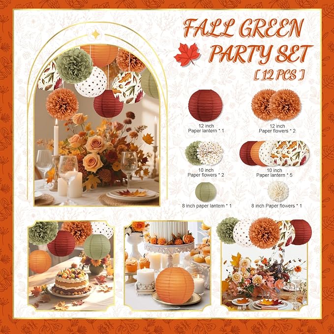 NICROLANDEE Fall Wedding Decorations, Fall Baby Bridal Shower, Autumn Harvest - Image 7