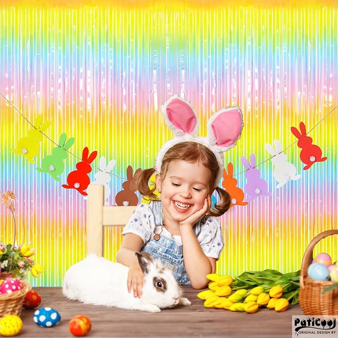 Easter Decorations Pastel Rainbow Streamers - Image 7