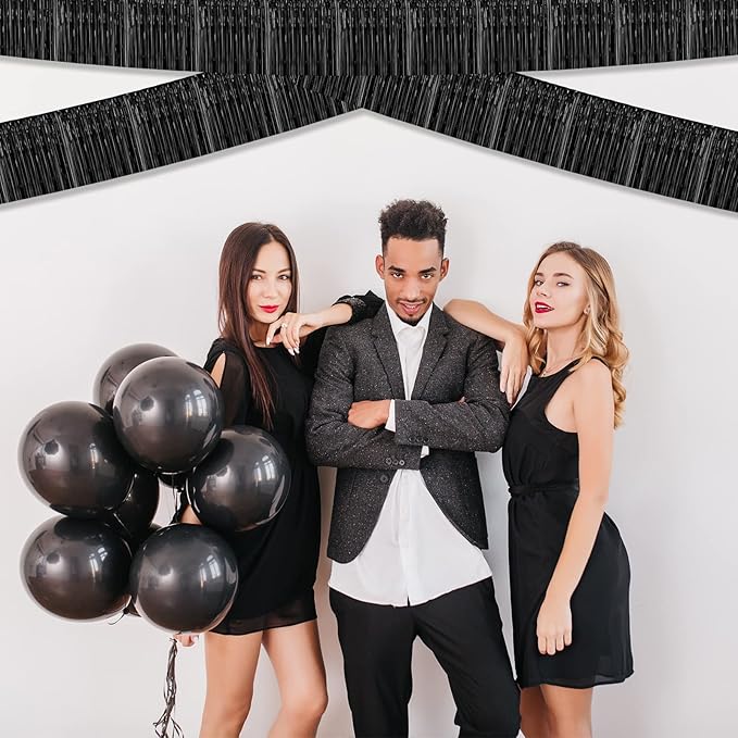 10 Pack 10 Feet Foil Fringe Garland Metallic Tinsel Streamers Banner Wall - Image 4