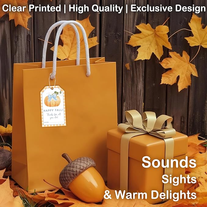 50 Pcs Fall Gift Tags, 2.1"×3.5" Thank You Gift Tags - Image 5