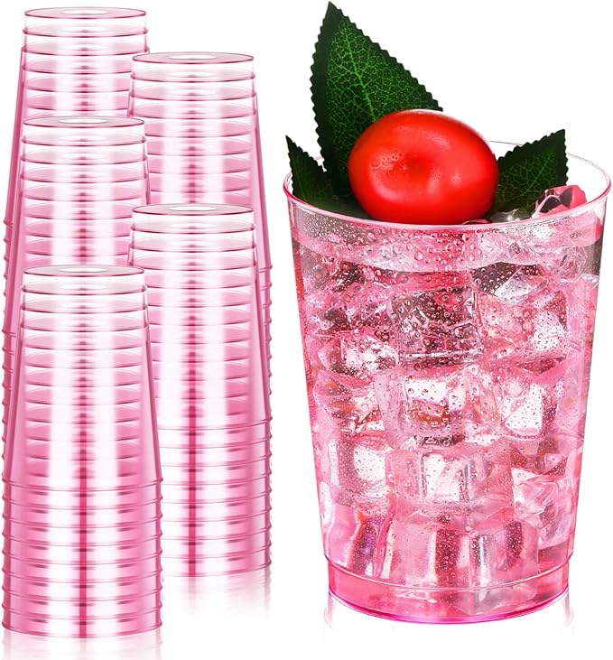Minatee 100 Count Plastic Cups Disposable Fancy Cups Heavy Duty Wine Cocktail by Minatee