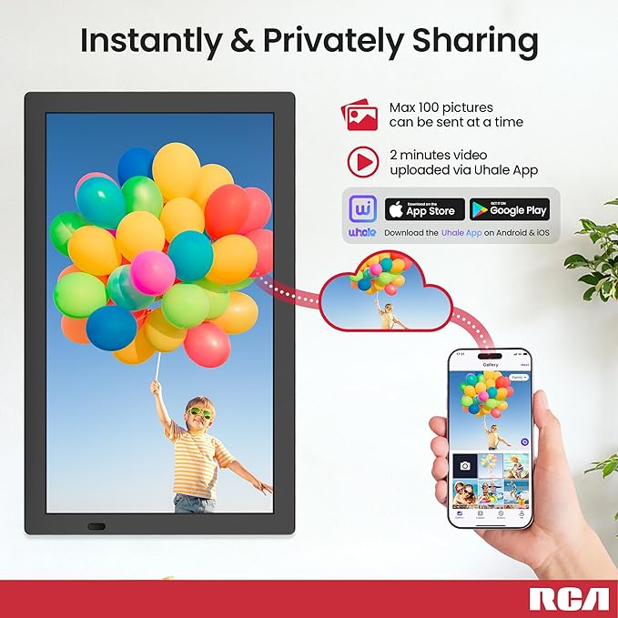 RCA 21.5" Large WiFi Digital Picture Frame Electric Uhale Frames - Image 2