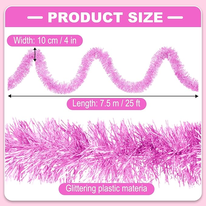 25 Feet Metallic Twist Tinsel Garland - Image 2
