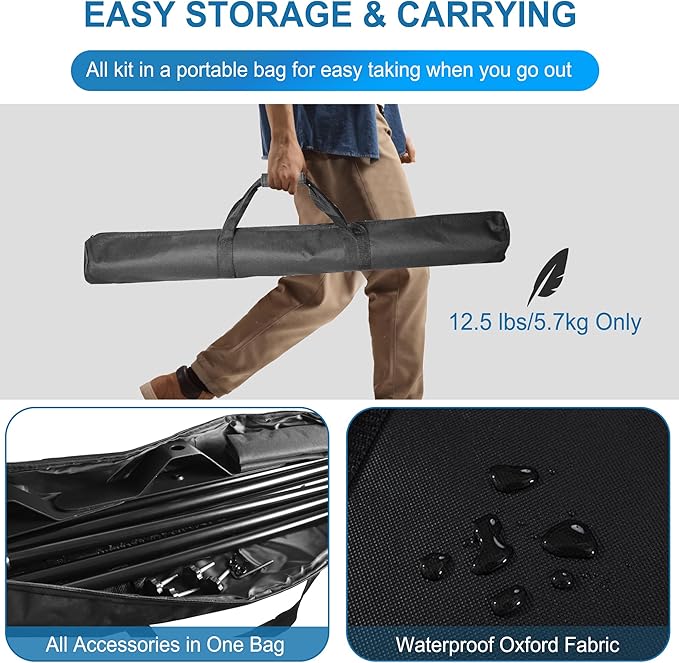 FUDESY Backdrop Banner Stand, 10x8ft Heavy Duty Display Frame, Adjustable Metal - Image 7