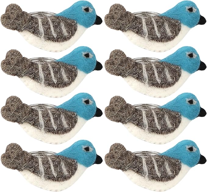 Wool Felt Napkin Ring Set of 8 by CLEENTABLE