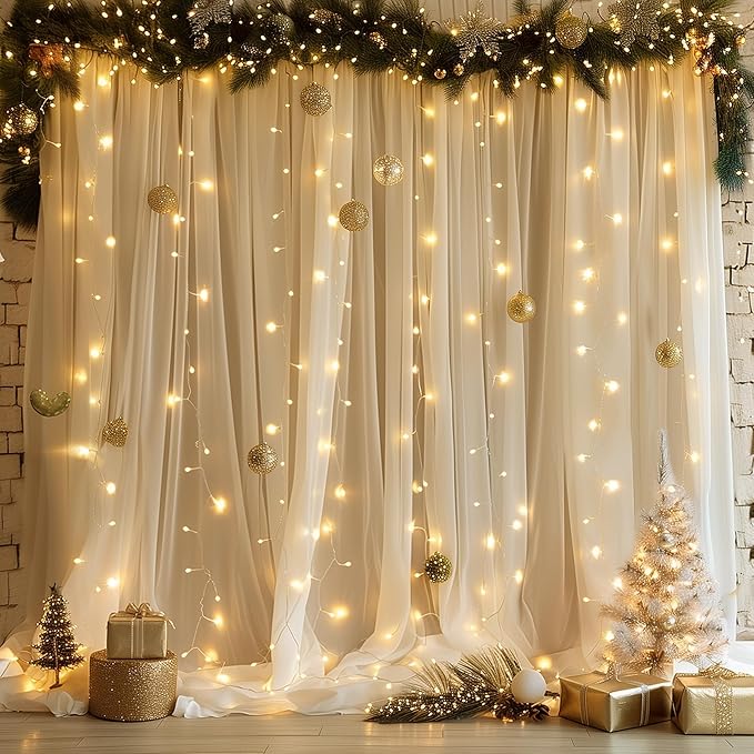 Fomcet Champagne Tulle Backdrop Curtains - Image 6