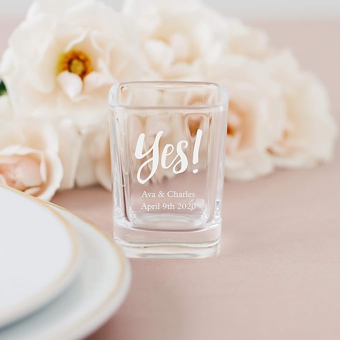 WEDDINGSTAR Personalized 2oz Square Shot Glass Customizable Full Color Print - Image 2