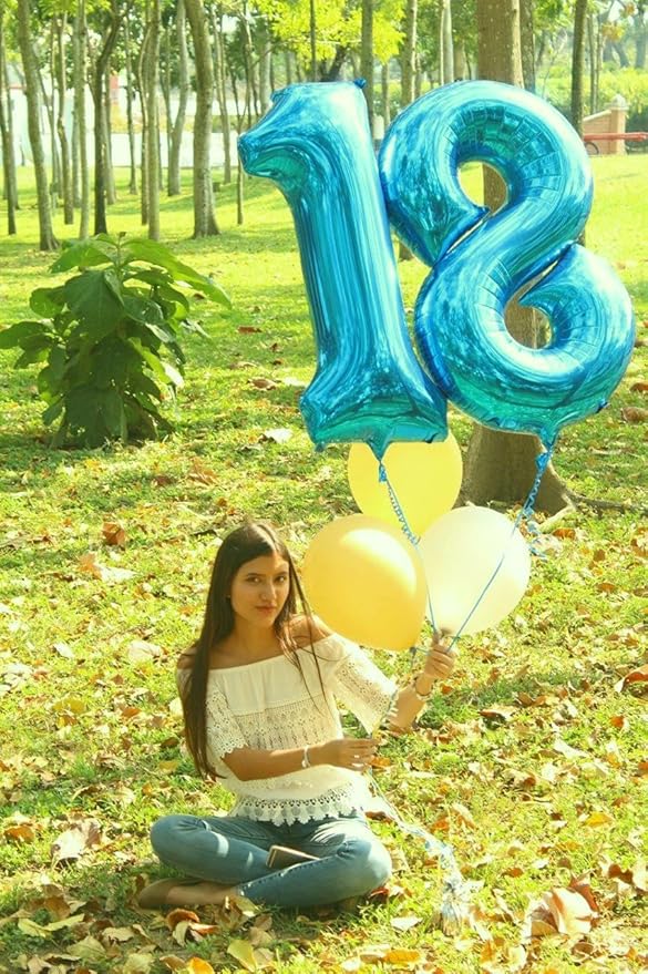 Blue Foil Number 8 Balloon 40 Inch, Helium Mylar Eight Number 8 18 28 38 48 58 - Image 5