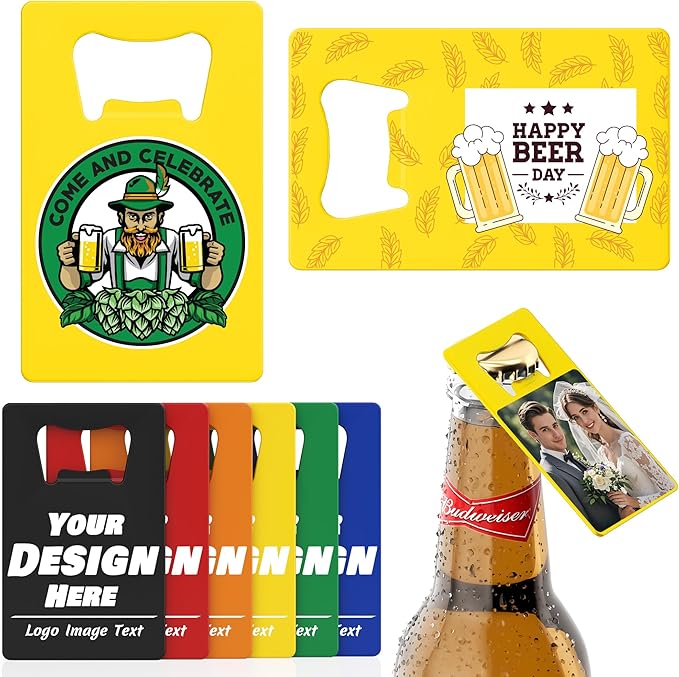 4-100 Pcs Custom Bottle Opener, Personalized Stainless Steel Credit Card Bottle by MARRILYTON